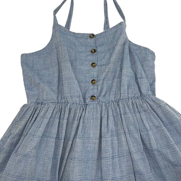 Girls All Blue Plaid Sundress Front Buttons Open Back Cat & Jack - Picture 4 of 8
